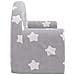 Divano Bambini 2 Posti Grigio Chiaro Con Stelle Morbido Peluche - Foto miniatura 3