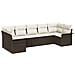 Set Divano da Giardino 7 Pezzi con Cuscini Marrone Polyrattan - Foto miniatura 1