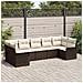 Set Divano da Giardino 7 Pezzi con Cuscini Marrone Polyrattan - Foto miniatura 2