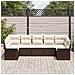 Set Divano da Giardino 7 Pezzi con Cuscini Marrone Polyrattan - Foto miniatura 3