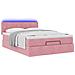 Struttura Letto Pouf con Materasso Rosa 140x200 cm in Velluto - Foto miniatura 3