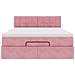 Struttura Letto Pouf con Materasso Rosa 140x200 cm in Velluto - Foto miniatura 6