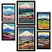 Set Di 6 Stampe Dipinti Decorativi Estetici Di Montagne Imponenti In Stile Versatile Per Il Tuo Soggiorno, Camera Da Letto, Casa A3 & A4 Cornice Nera - Foto miniatura 1