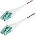 Cavo in fibra ottica multimodale da 40m LC a LC (UPC) OM4 Viola Erica, 50/125 µm, 40G / 100G, LOMMF /VCSEL, cavo in fibra Uniboot, certificato OFNR Riser - Foto miniatura 1