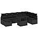 Set Divano da Giardino con cuscino 9 pcs Nero Poly Rattan - Foto miniatura 1