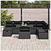 Set Divano da Giardino con cuscino 9 pcs Nero Poly Rattan - Foto miniatura 3