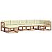 Set di divani da esterno con cuscino 7 pcs Naturale e Crema - Foto miniatura 1