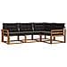 Set di divani con cuscino 4 pcs Naturale e Nero - Foto miniatura 1