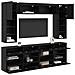 Set di Mobiletto da TV a Parete con led 6 pcs Rovere Nero - Foto miniatura 3