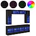 Set di Mobiletto da TV a Parete con led 6 pcs Rovere Nero - Foto miniatura 4