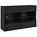 Set di Mobiletto da TV a Parete con led 6 pcs Rovere Nero - Foto miniatura 8