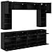 Set di Mobiletto da TV a Parete con led 6 pcs Rovere Nero - Foto miniatura 9