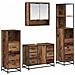 Set di mobili per il bagno con cassetto 4 pcs Legno vecchio - Foto miniatura 1