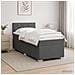 Letto con Box Spring, Materasso e LED Grigio Scuro Singolo - Foto miniatura 2