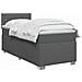 Letto con Box Spring, Materasso e LED Grigio Scuro Singolo - Foto miniatura 3