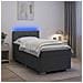 Letto con Box Spring, Materasso e LED Grigio Scuro Singolo - Foto miniatura 4