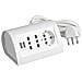 Multipresa da scrivania con 2 prese bipasso 10/16A, 1 presa tedesca P30, 2 Porte USB 2.1 A ripartiti alimentata 5Vdc. Cavo 2 m cavo con spina 16A. Bianco. - Foto miniatura 1