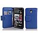 Custodia Compatibile Con Htc Desire 700 In Blu Reale - Coperchio Protettivo In Ecopelle Testurizzata E Tasca Per Carte Di Credito - Foto miniatura 1
