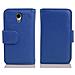 Custodia Compatibile Con Htc Desire 700 In Blu Reale - Coperchio Protettivo In Ecopelle Testurizzata E Tasca Per Carte Di Credito - Foto miniatura 2