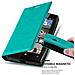Custodia Compatibile Con Nokia Lumia 435 In Turchese Petrolio - Coperchio Protettiva Con Chiusura Magnetica, Funzione Stand E Tasca Per Le Carte - Foto miniatura 4