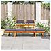 Lettino Da Giardino 2 In 1 Con Cuscino 190 Cm Massello Acacia - Foto miniatura 6