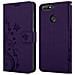 Custodia Compatibile Con Huawei Y6 Prime 2018/honor 7a In Lilla Scuro Fiore - Coperchio Protettivo In Design Floreale Con Chiusura Magnetica, Funzione Stand E Slot Per Carte - Foto miniatura 8