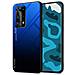 Custodia Compatibile Con Huawei P40 Pro+ In Blu - Nero - Coperchio Protettivo Bicolore In Vetro Temperato E Silicone Tpu - Foto miniatura 1