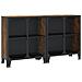 Armadietti 2 Pz Marrone Rustico 72x36x82 Cm Metallo E Mdf - Foto miniatura 1