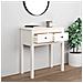 Tavolo Consolle Bianco 70x35x75 Cm In Legno Massello Di Pino - Foto miniatura 3