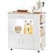 Carrello Da Cucina Legno Mobiletto Cucina Salvaspazio Con Cassetto E Armadietto 82x46x88 Cm Fkw113-wn - Foto miniatura 1