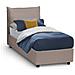 Letto Singolo Erika, Letto Contenitore Con Rivestimento In Ecopelle, 100% Made In Italy, Apertura Frontale, Adatto Per Materasso Cm 90x190, Tortora - Foto miniatura 1