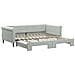 Divano Letto Con Letto Estraibile Grigio Chiaro 100x200 Velluto - Foto miniatura 2