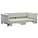 Divano Letto Con Letto Estraibile Grigio Chiaro 100x200 Velluto - Foto miniatura 3