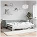 Divano Letto Con Letto Estraibile Grigio Chiaro 100x200 Velluto - Foto miniatura 1