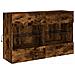 Mobile Tv A Parete Con Luci Led Rovere Fumo 98,5x30x60,5 Cm - Foto miniatura 3