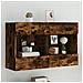 Mobile Tv A Parete Con Luci Led Rovere Fumo 98,5x30x60,5 Cm - Foto miniatura 1
