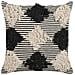 Cuscino Decorativo Bhusawal Cotone 50 X 50 Cm Nero Trama Geometrica - Foto miniatura 3
