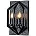 Applique Industrial Nordico Vanguard Acciaio Nero Antico 2 Luci E14 - Foto miniatura 1