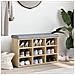 Panca Porta Scarpe Rovere Sonoma 82x32x50 Cm Legno Multistrato - Foto miniatura 3
