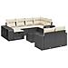 Set Divani Da Giardino 11 Pz Con Cuscini In Polyrattan Nero - Foto miniatura 2