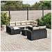 Set Divani Da Giardino 11 Pz Con Cuscini In Polyrattan Nero - Foto miniatura 1