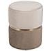 Pouf Louise In Velluto Beige E Metallo Dorato - Foto miniatura 2