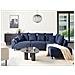 Divano Angolare 4 Posti Lunner Velluto A Coste Blu Scuro Lato Sinistro - Foto miniatura 1