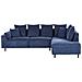 Divano Angolare 4 Posti Lunner Velluto A Coste Blu Scuro Lato Sinistro - Foto miniatura 8