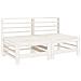 Set Salotto Da Giardino 7 Pz Bianco In Legno Massello Di Pino - Foto miniatura 3