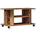 Mobile Tv Con Ruote Legno Antico 80x40x45 Cm Legno Multistrato - Foto miniatura 2