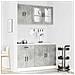Set Mobili Da Cucina 4 Pz Kalmar Grigio Cemento In Truciolato - Foto miniatura 3