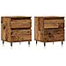 Comodini 2pz Legno Antico 40x35x50 Cm In Legno Multistrato - Foto miniatura 2