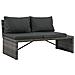 Set Divani Da Giardino 3 Pz Con Cuscini In Polyrattan Grigio - Foto miniatura 3