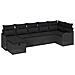 Set di Divani da Giardino  con Cuscini Nero Polirattan, Divano da Giardino da 2 Posti  con Cuscini Nero Polirattan - Foto miniatura 1